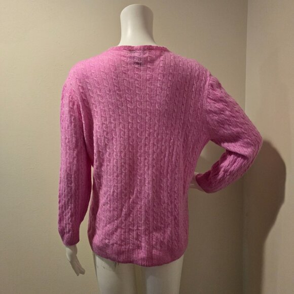 J Crew Cashmere Cable Knit Crewneck Sweater Pink XXL - Picture 6 of 6
